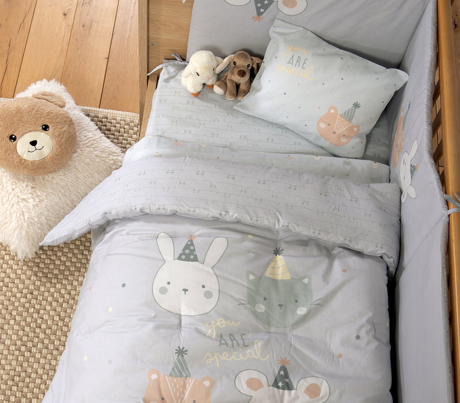Βρεφικό Πάπλωμα Μπλε Κούνιας Special Party Nef-Nef Homeware