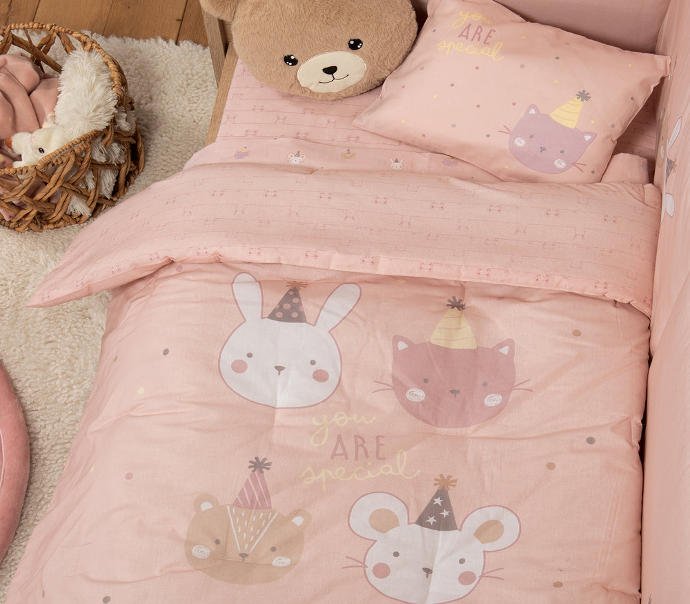 Βρεφικό Πάπλωμα Ροζ Κούνιας Special Party Nef-Nef Homeware