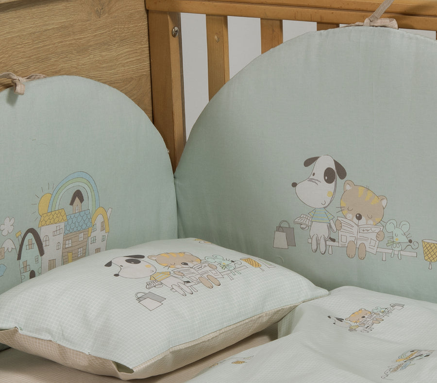 Βρεφική Πάντα Τιρκουάζ Κούνιας Life in the City Nef-Nef Homeware