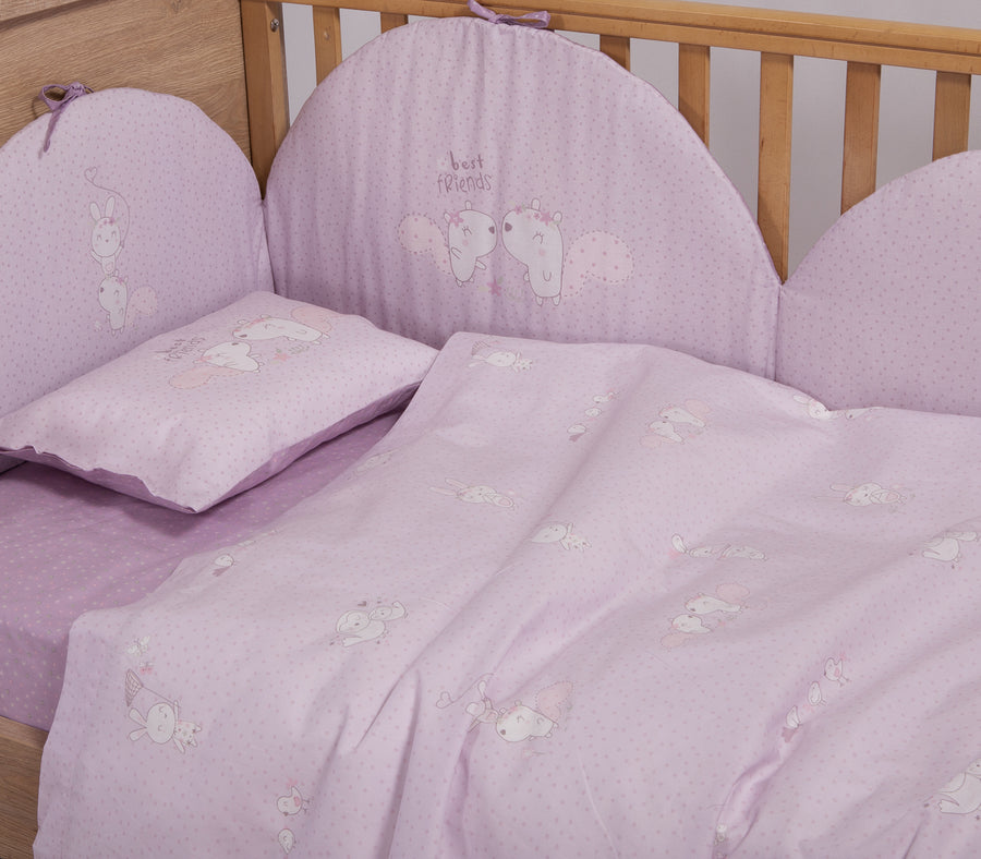 Βρεφική Πάντα Λιλά Κούνιας Best Friends Nef-Nef Homeware