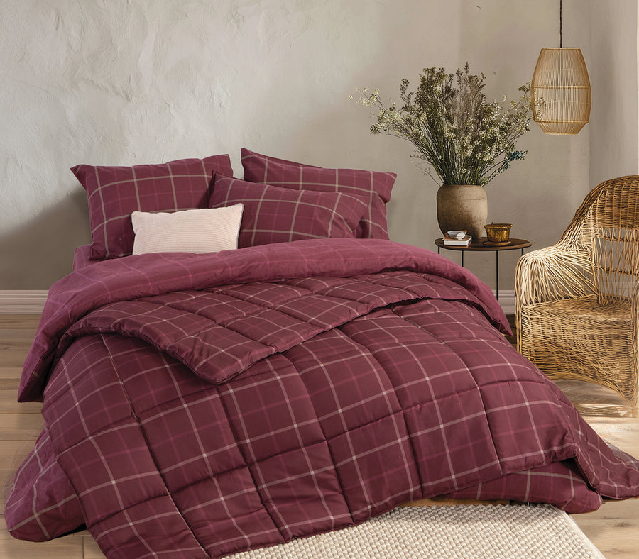 Πάπλωμα Υπέρδιπλο Μπορντό Naiberg 240X220 Nef-Nef Homeware