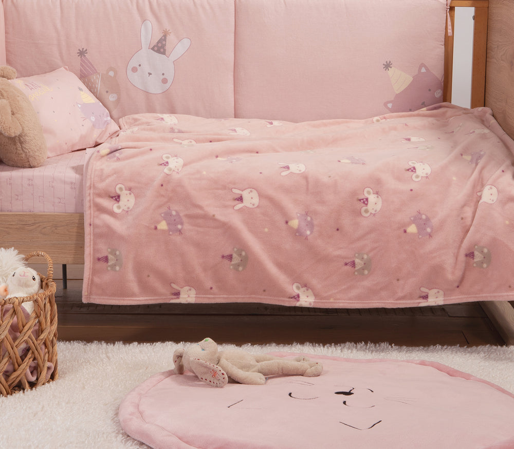 Fleece Κουβέρτα Ροζ Κούνιας Special Party 110X150 Nef-Nef Homeware