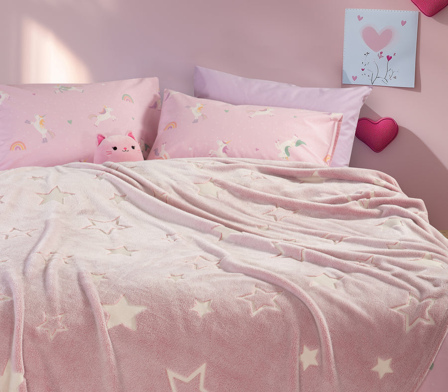 Παιδική Κουβέρτα Ροζ Πολυεστερική Starlight Nef-Nef Homeware