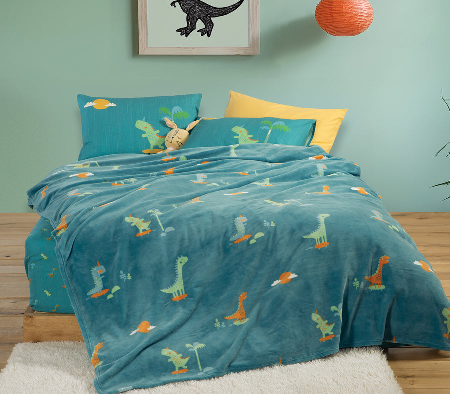 Παιδική Κουβέρτα Πετρόλ Unicorns Style Nef-Nef Homeware
