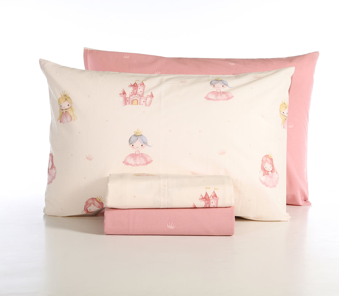 Σετ Παιδικά Σεντόνια Μπεζ Meet Our Princess Nef-Nef Homeware