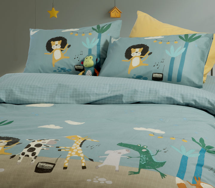 Σετ Παιδικά Σεντόνια Μπλε Wild Dance Nef-Nef Homeware