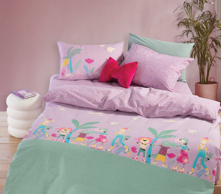 Σετ Παιδική Παπλωματοθήκη Μωβ Roller Friends Nef-Nef Homeware