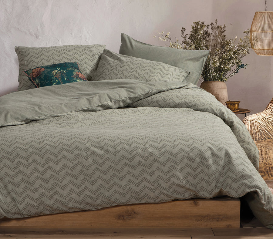 Σετ Παπλωματοθήκη Μονή Πράσινη Otrando 160Χ230 Nef-Nef Homeware