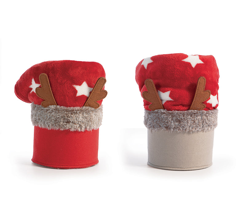 Χριστουγεννιάτικο Καλάθι Christmas Starlight Κόκκινο Με Κουβέρτα Καναπέ 100Χ140 Nef-Nef Homeware