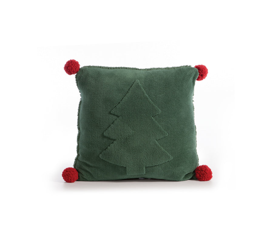 Χριστουγεννιάτικο Διακοσμητικό Μαξιλάρι Πράσινο Sherpa Trees of Joy Nef-Nef Homeware