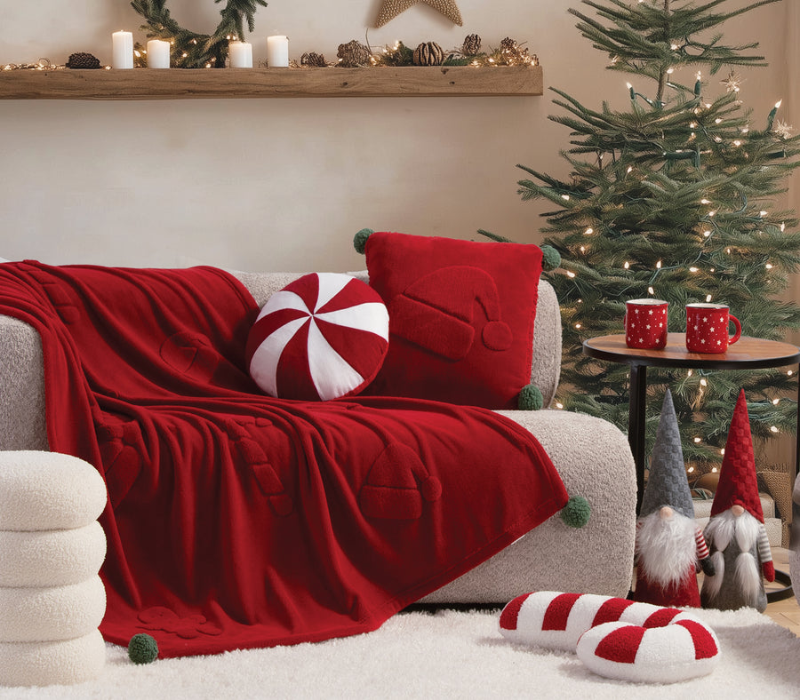Χριστουγεννιάτικο Ριχτάρι Κόκκινο Sherpa Sweet Christmas 130X180 Nef-Nef Homeware