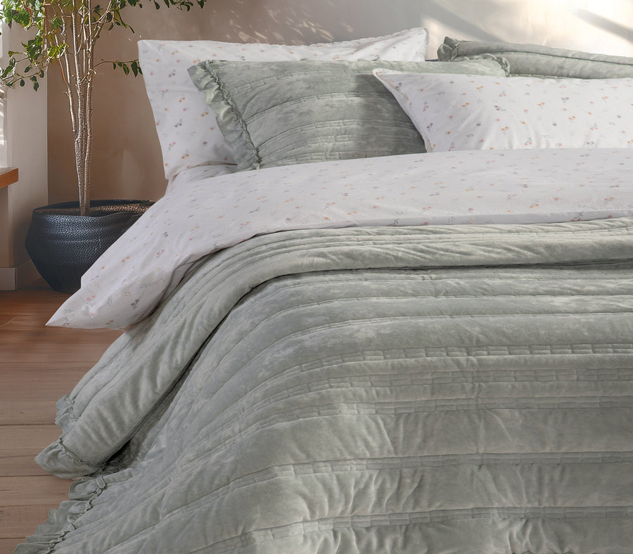 Κουβερλί Υπέρδιπλο Μέντα-Γκρι 230Χ240 Sirion Nef-Nef Homeware