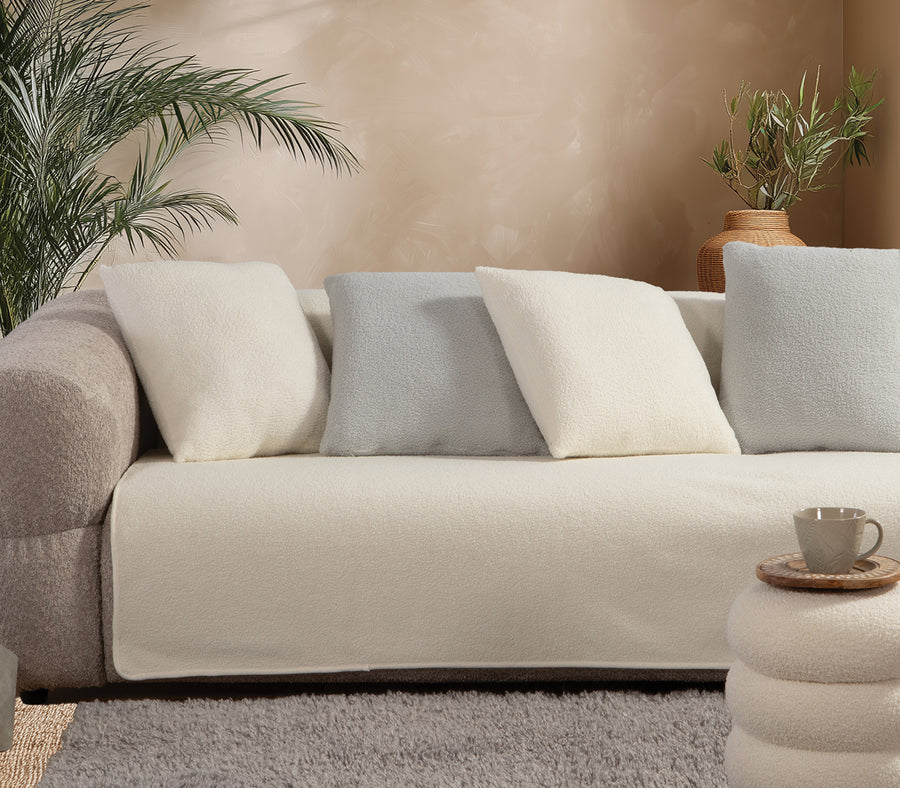 Ριχτάρι Πολυθρόνας Εκρού Breda 180X180 Nef-Nef Homeware