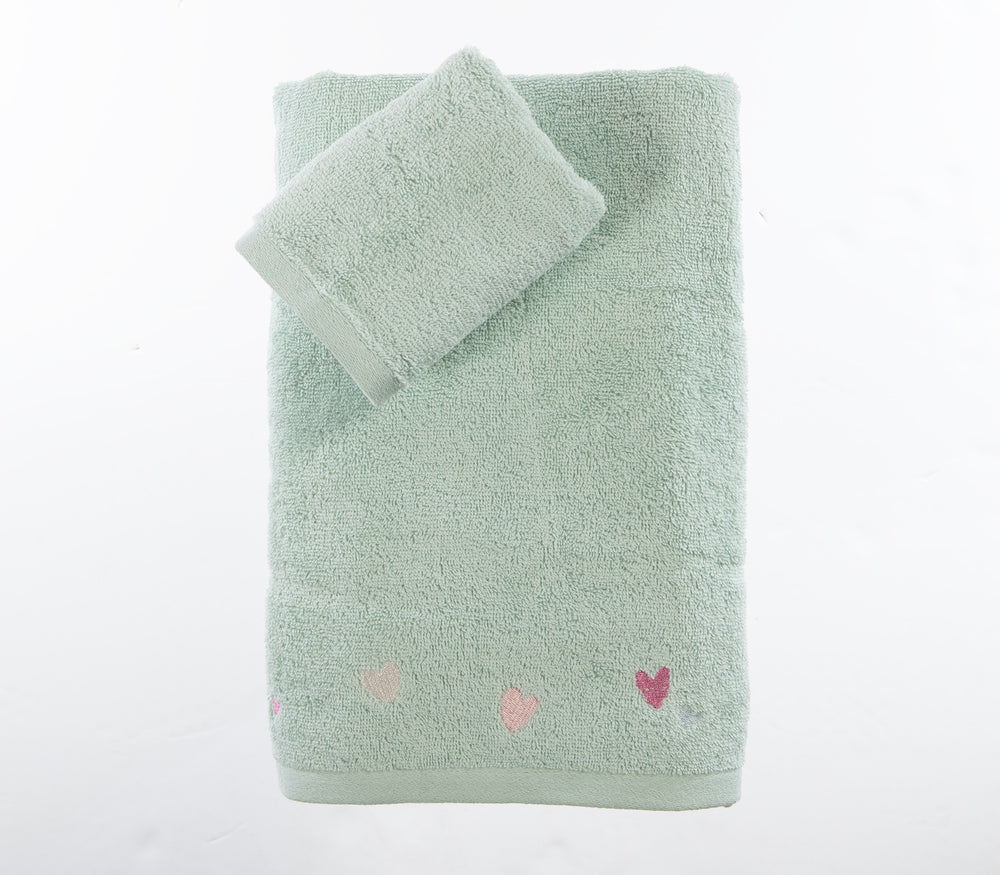 Παιδικές Πετσέτες Τιρκουάζ Σετ 2τμχ Hearts Attack Nef-Nef Homeware