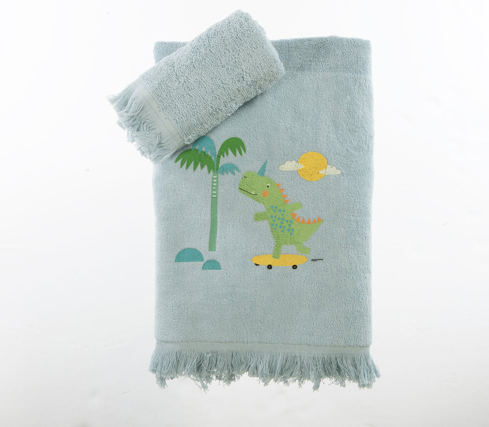 Παιδικές Πετσέτες Μπλε Σετ 2τμχ Dinos on Wheels Nef-Nef Homeware