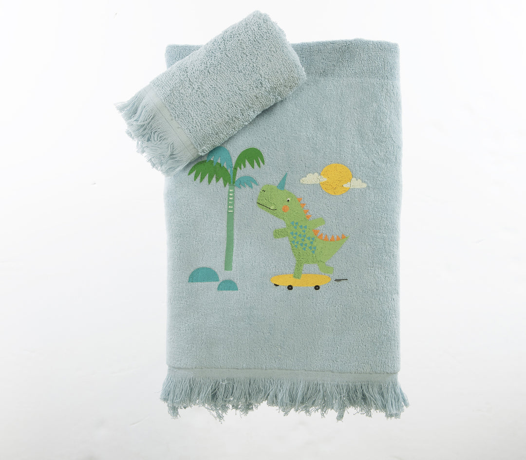 Παιδικές Πετσέτες Μπλε Σετ 2τμχ Dinos on Wheels Nef-Nef Homeware