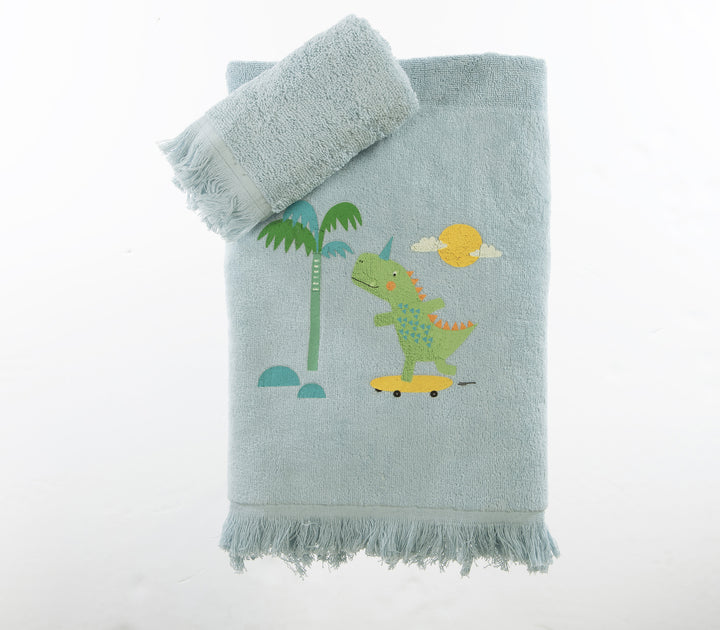 Παιδικές Πετσέτες Μπλε Σετ 2τμχ Dinos on Wheels Nef-Nef Homeware