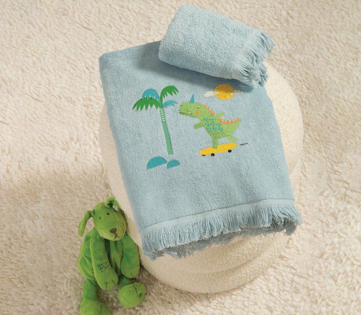 Παιδικές Πετσέτες Μπλε Σετ 2τμχ Dinos on Wheels Nef-Nef Homeware