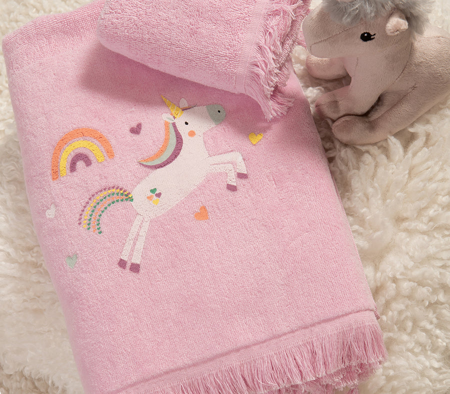 Παιδικές Πετσέτες Ροζ Σετ 2τμχ Hearts Attack Nef-Nef Homeware