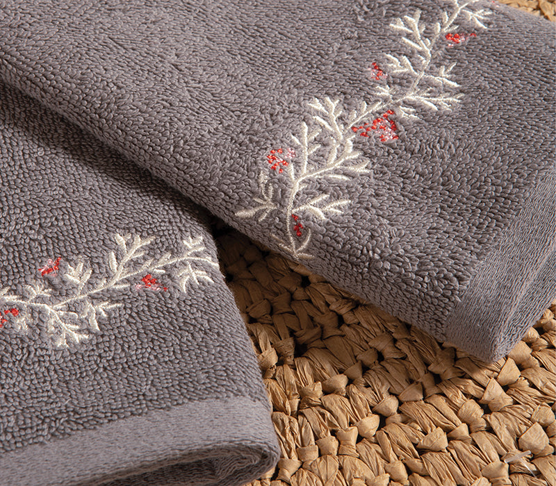 Χριστουγεννιάτικες Πετσέτες Σετ 2τμχ Ασημί Christmas Hope Nef-Nef Homeware