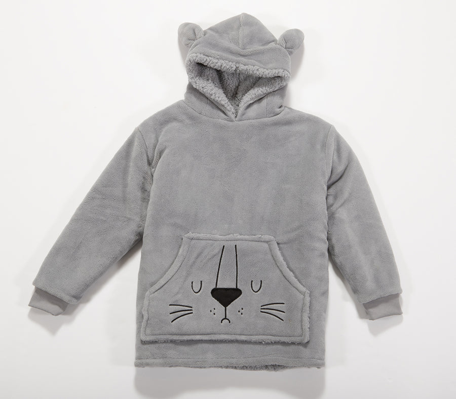 Παιδική Fleece Ρόμπα-Πόντσο Γκρι Sleeping Lion Nef-Nef Homeware