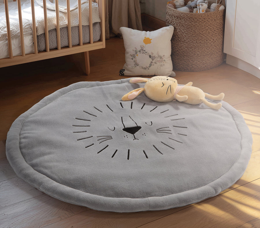 Παιδικό Χαλί Γκρι Στρογγυλό Sleeping Lion D.90 Nef-Nef Homeware