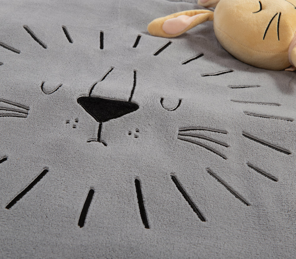 Παιδικό Χαλί Γκρι Στρογγυλό Sleeping Lion D.90 Nef-Nef Homeware