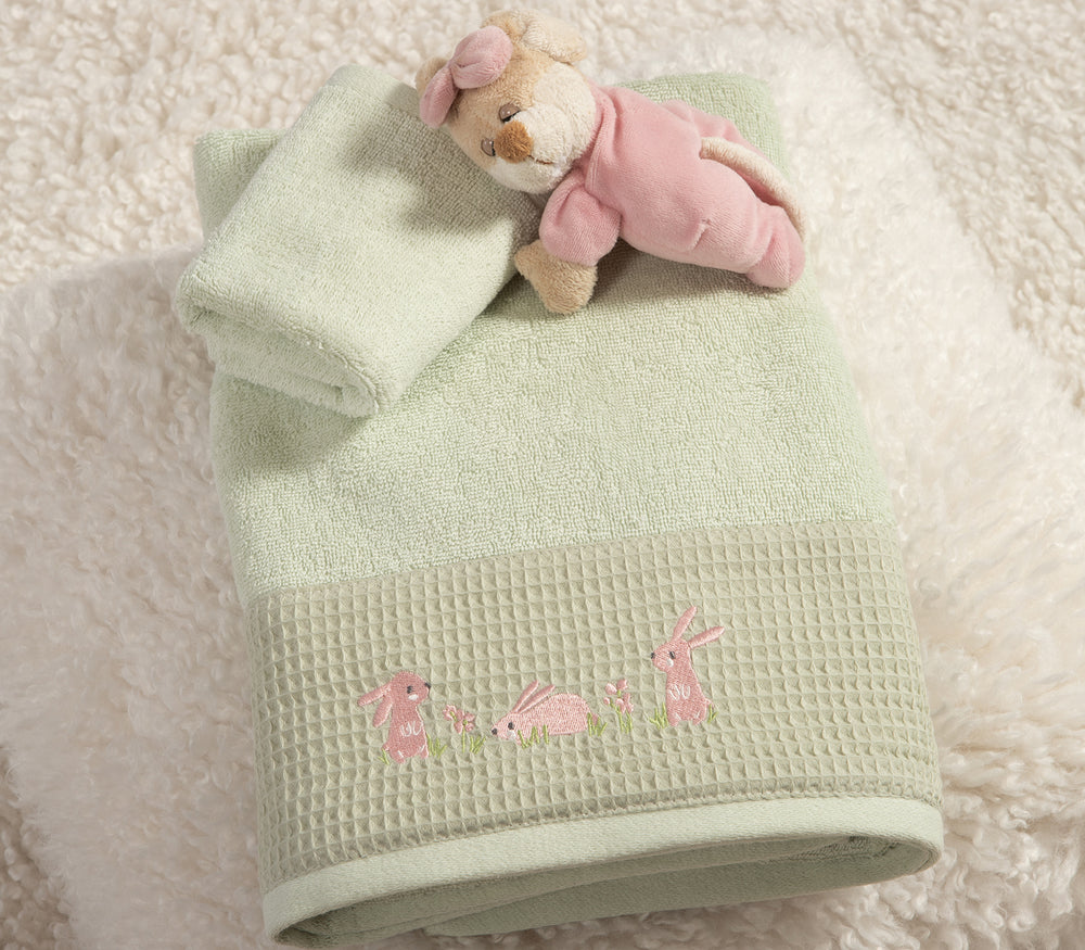 Βρεφικές Πετσέτες Μέντα Σετ 2τμχ Country Bunny Nef-Nef Homeware