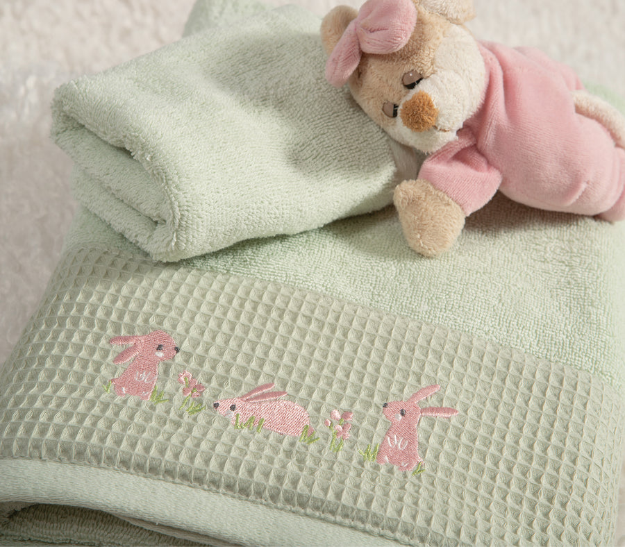 Βρεφικές Πετσέτες Μέντα Σετ 2τμχ Country Bunny Nef-Nef Homeware