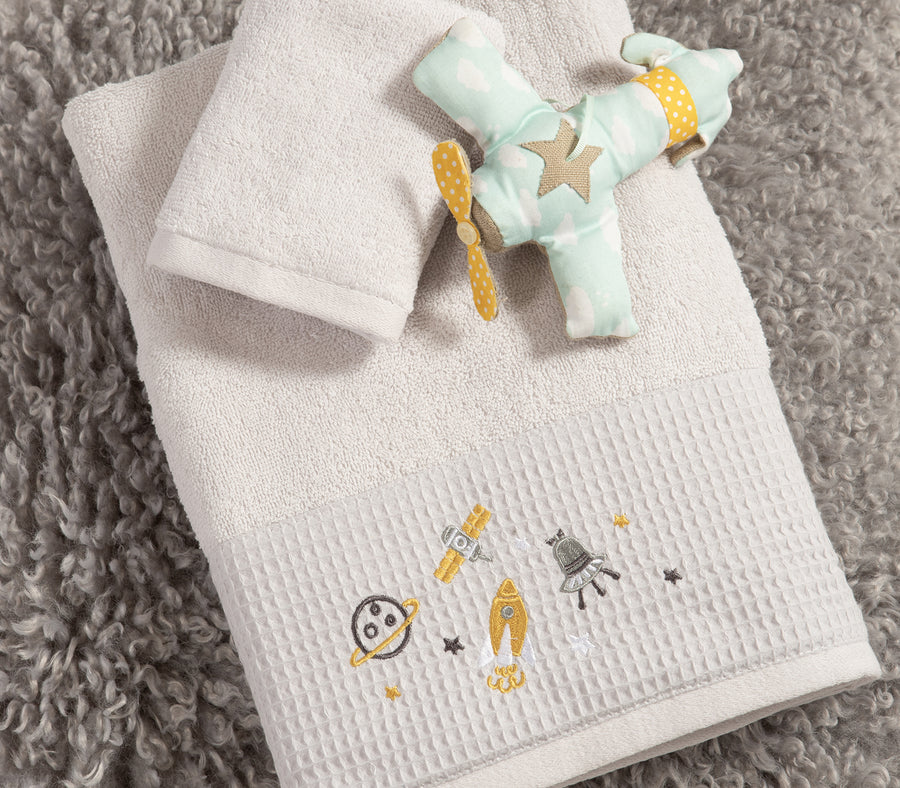 Βρεφικές Πετσέτες Γκρι Σετ 2τμχ My Universe Nef-Nef Homeware