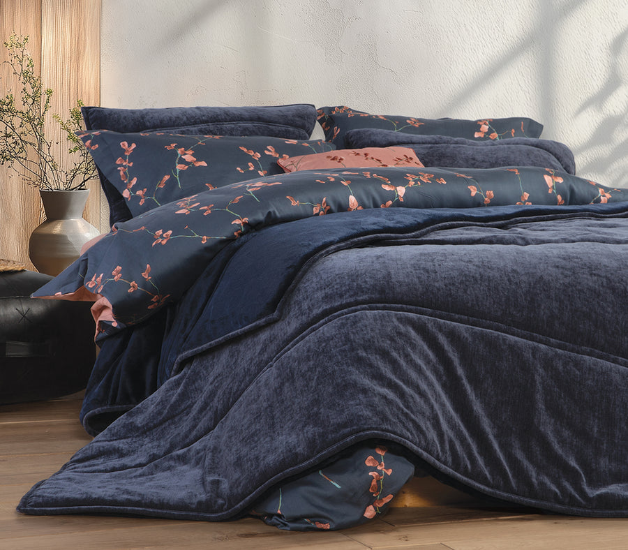 Κουβερτοπάπλωμα Διπλό Μπλε/Μαύρο Vania 240X220 Nef-Nef Homeware