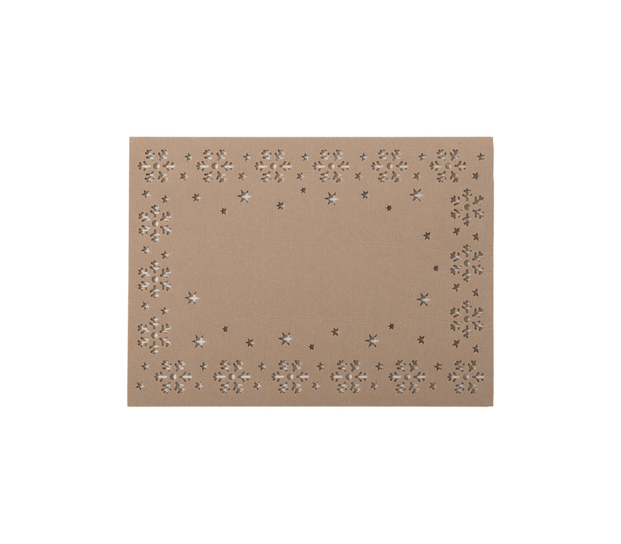 Χριστουγεννιάτικα Σουπλά Μπεζ Snow Felt 2τμχ Nef-Nef Homeware