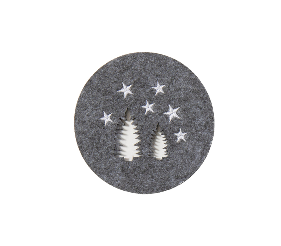 Χριστουγεννάτικο Σουβέρ Γκρι Snow Felt 4τμχ Nef-Nef Homeware