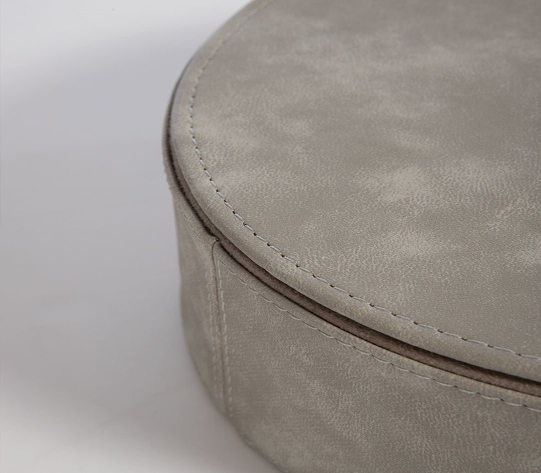 Κουτί Στρογγυλό Γκρι από Τεχνητό Δέρμα Lethal Σετ 2τμχ Nef-Nef Homeware