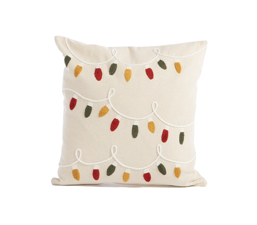 Χριστουγεννιάτικο Διακοσμητικό Μαξιλάρι Μπεζ Happy Holiday Lights Nef-Nef Homeware