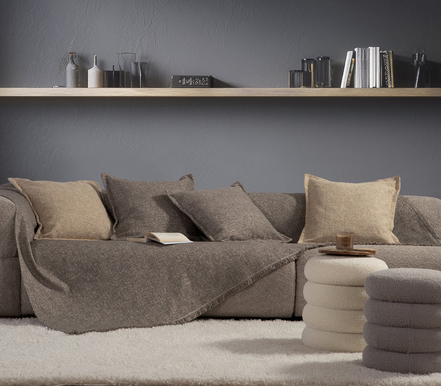 Ριχτάρι Τριθέσιου Καναπέ Γκρι-Μπεζ Alamo 170X300 Nef-Nef Homeware
