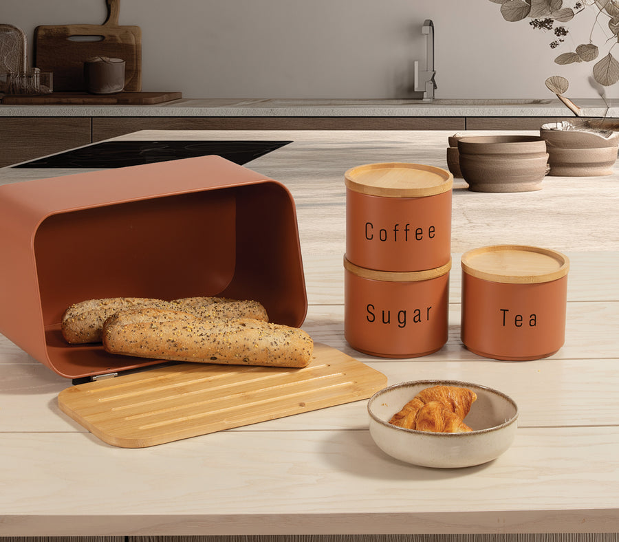 Ψωμιέρα Μεταλλική Κεραμιδί Nef-Nef Homeware 34,5X19X17