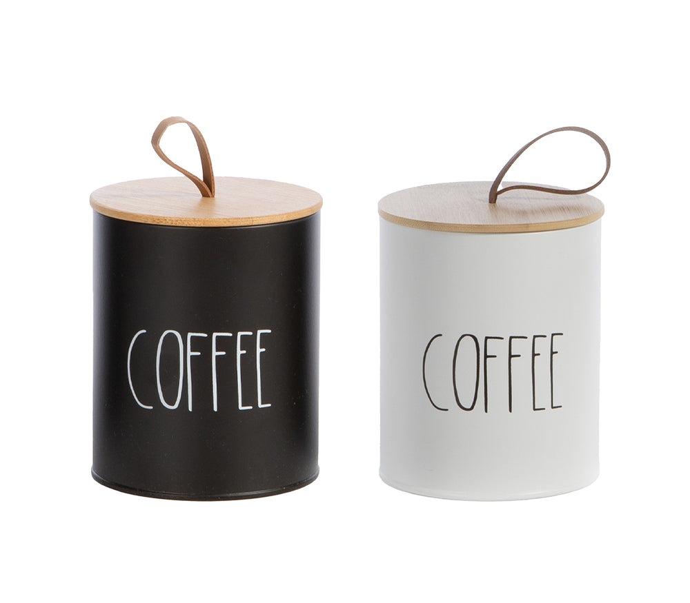 Δοχείο Μεταλλικό Μαύρο για Καφέ "Coffee" Nef-Nef Homeware 10,4X10,4X13