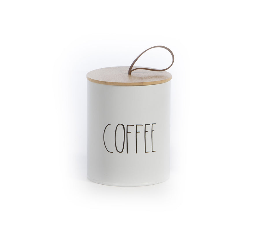 Δοχείο Μεταλλικό Λευκο για Καφέ "Coffee" Nef-Nef Homeware 10,4X10,4X13