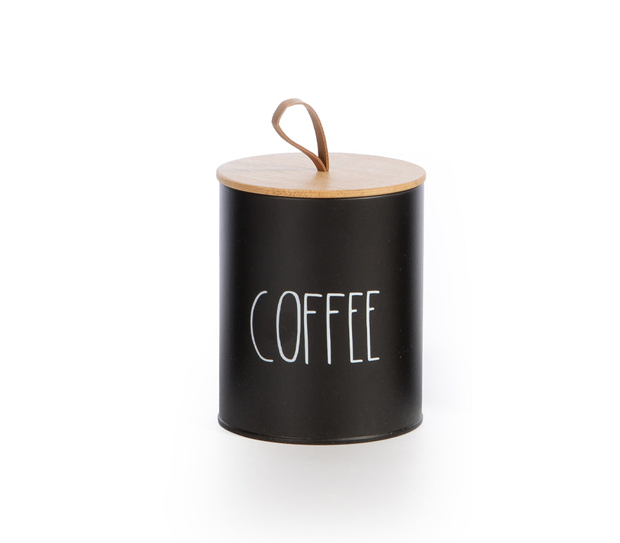 Δοχείο Μεταλλικό Μαύρο για Καφέ "Coffee" Nef-Nef Homeware 10,4X10,4X13