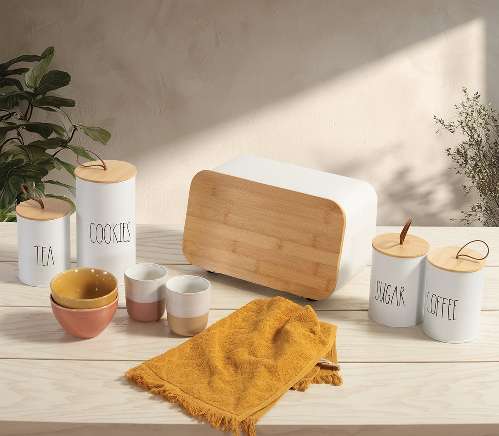 Δοχείο Μεταλλικό Λευκο για Καφέ "Coffee" Nef-Nef Homeware 10,4X10,4X13