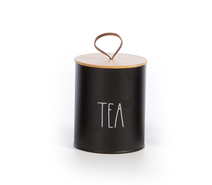 Δοχείο Μεταλλικό Μαύρο για Τσάι "Tea" Nef-Nef Homeware 10,4X10,4X13