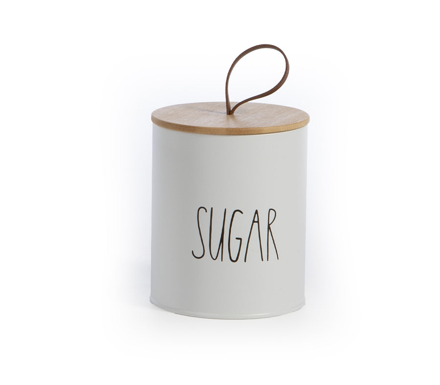 Δοχείο Μεταλλικό Λευκο για Ζάχαρη "Sugar" Nef-Nef Homeware 10,4X10,4X13
