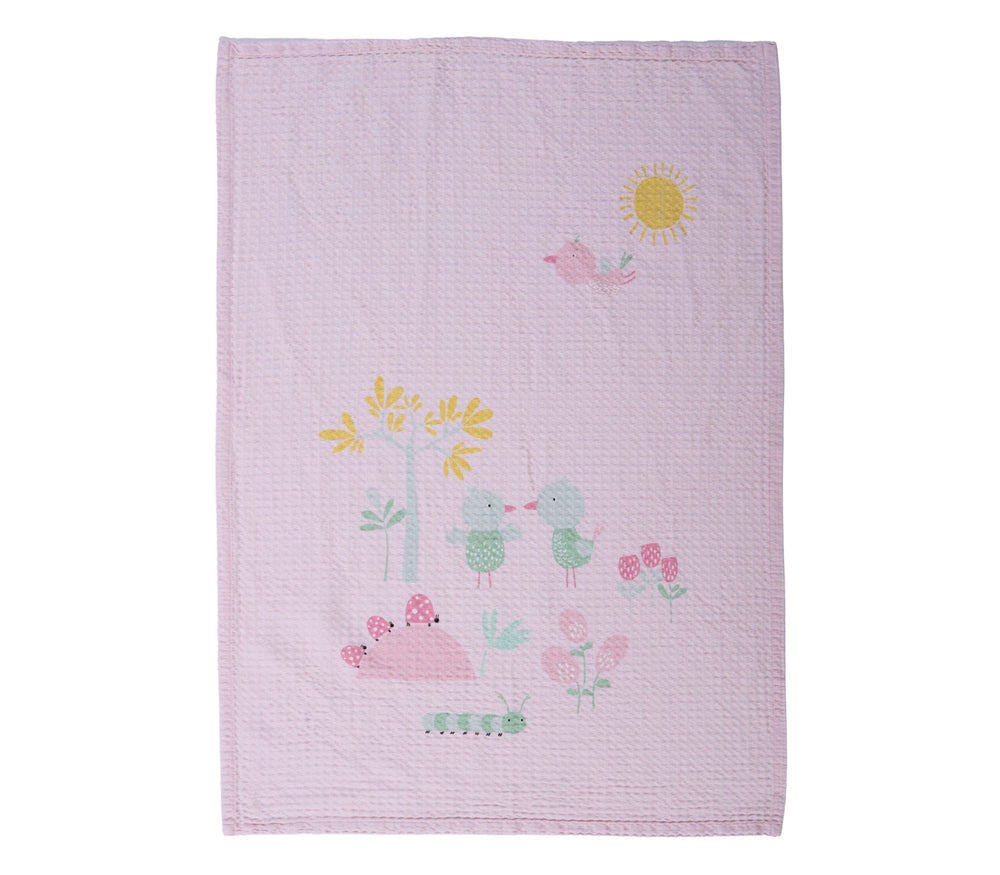 Βρεφική Κουβέρτα Πικέ Κούνιας Ροζ Spring Happiness 110X150cm Nef-Nef Homeware