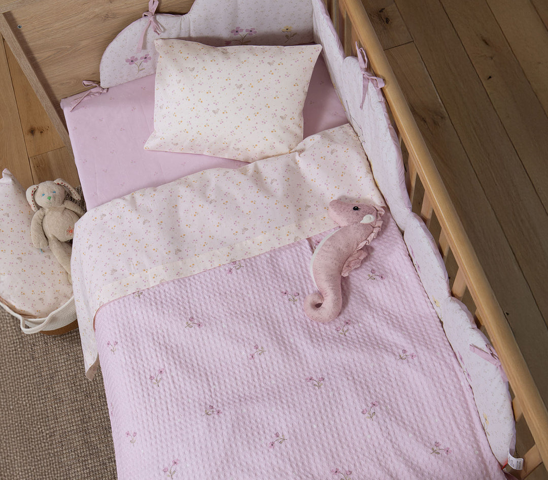 Βρεφική Κουβέρτα Πικέ Κούνιας Λιλά Cute & Sweet 110X150cm Nef-Nef Homeware