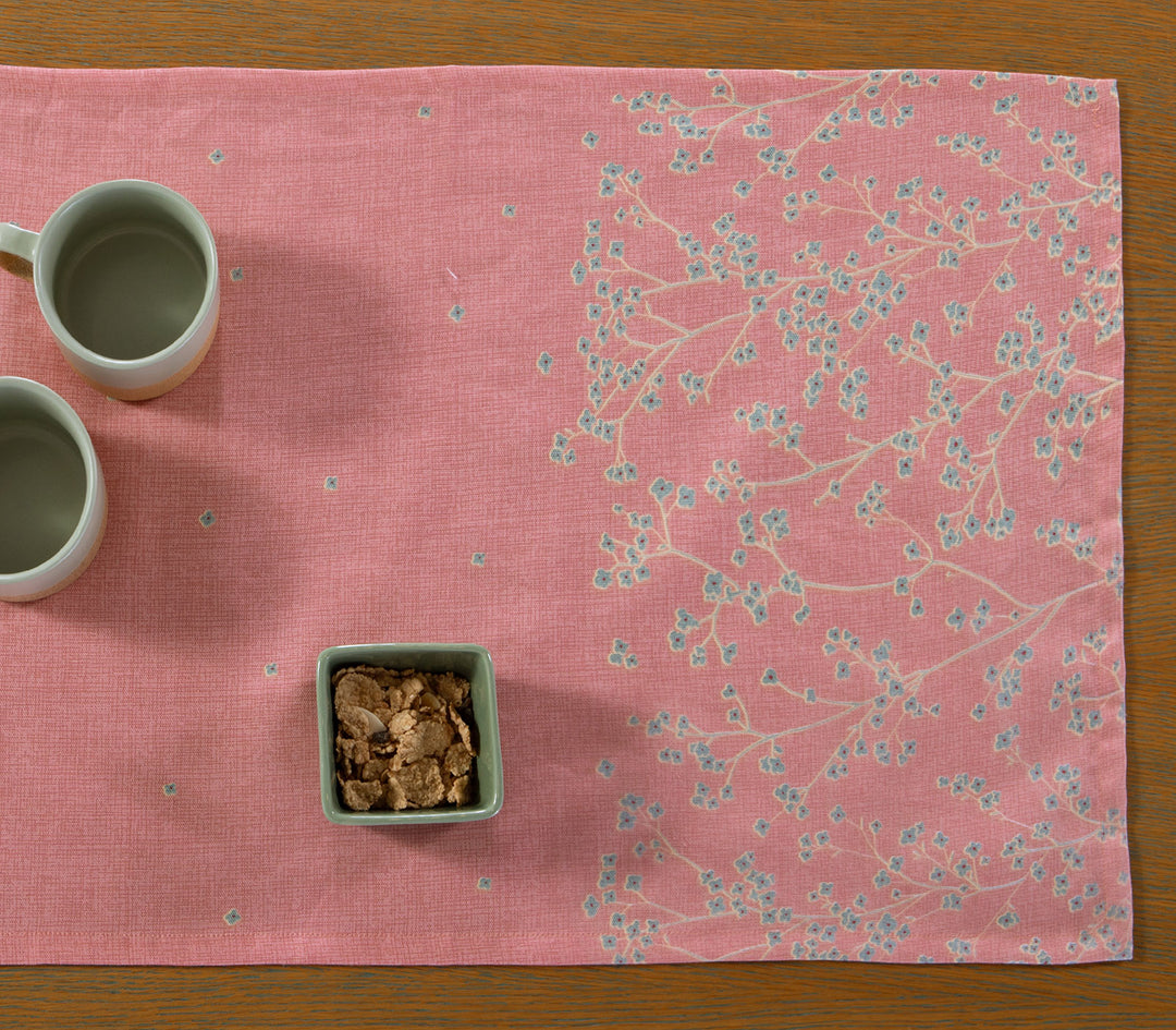 Τραβέρσα Φλοράλ Κοραλί Βαμβακερή Floriva 45X140cm Nef-Nef Homeware