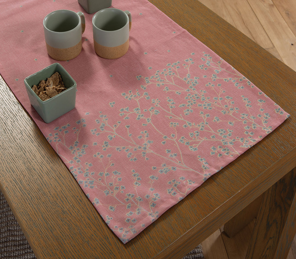 Τραβέρσα Φλοράλ Κοραλί Βαμβακερή Floriva 45X140cm Nef-Nef Homeware