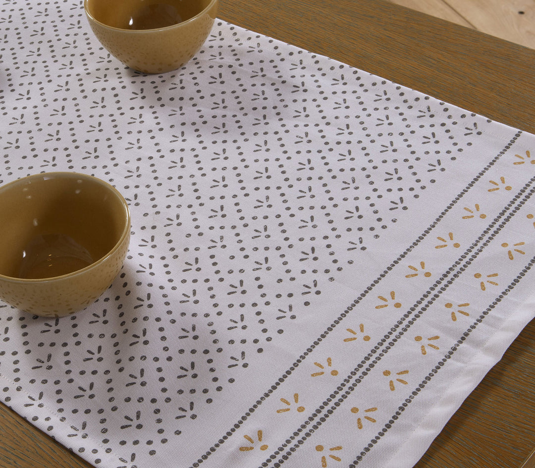 Τραβέρσα Εκρού/Μαύρη Βαμβακερή Ishmar 45X140cm Nef-Nef Homeware