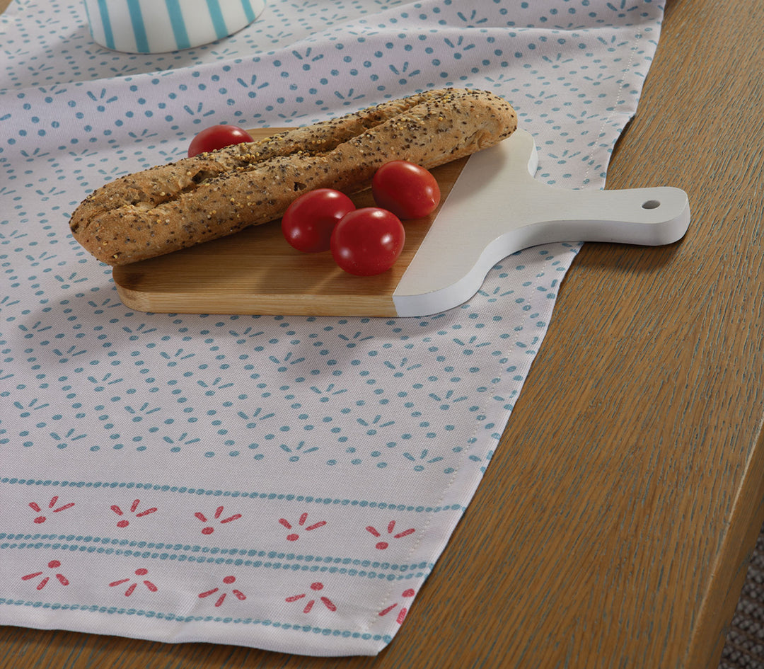 Τραβέρσα Εκρού/Γαλάζια Βαμβακερή Ishmar Blue 45X140cm Nef-Nef Homeware