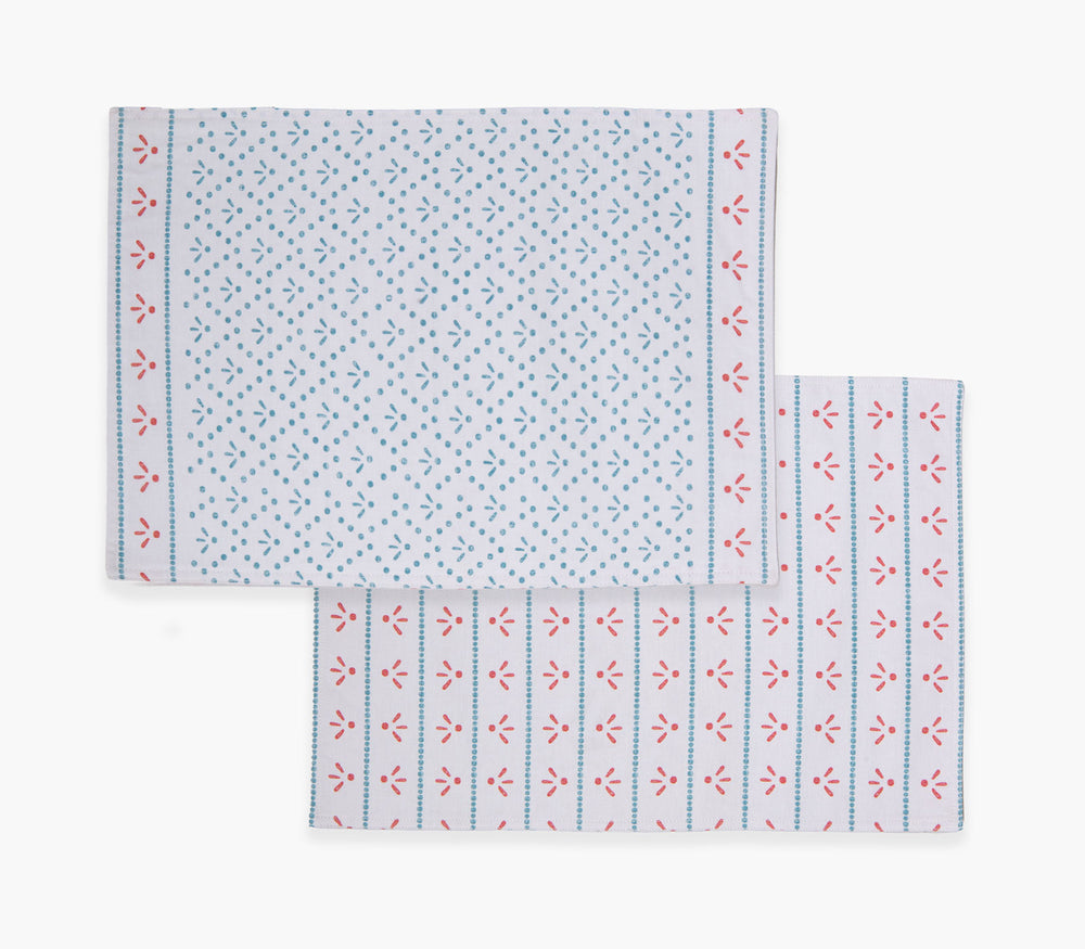 Σουπλά Διπλής Όψεως Εκρού/Γαλάζιο Βαμβακερό Ishmar Blue 33X48cm Nef-Nef Homeware